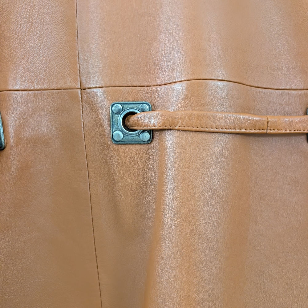 Vintage University Of Texas Co- op Women Burnt Orange Leather Blazer Size XS - Picture 10 of 10